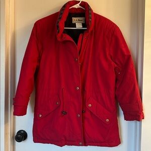 LL Bean goose down puffer Red jacket Coat Size small
